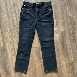Madewell Jeans Women's 29T Slim Demi Boot Cut Black Faded Stretch Denim